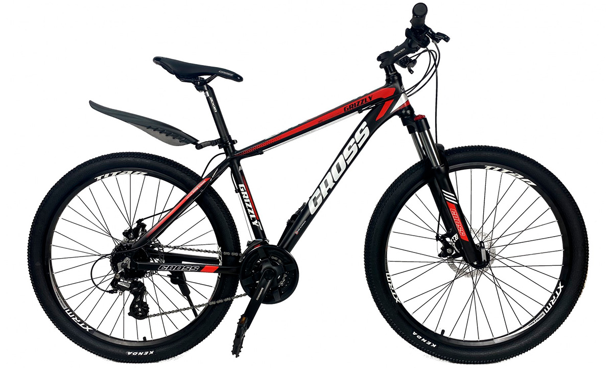 Фотографія Велосипед Cross Grizzly 27.5" 2021, розмір М, чорно-червоний